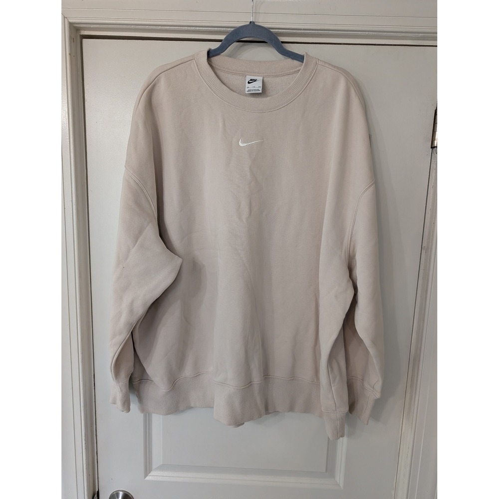 Nike Phoenix Fleece Oversized Crewneck Sweatshirt cream XXL center swoosh